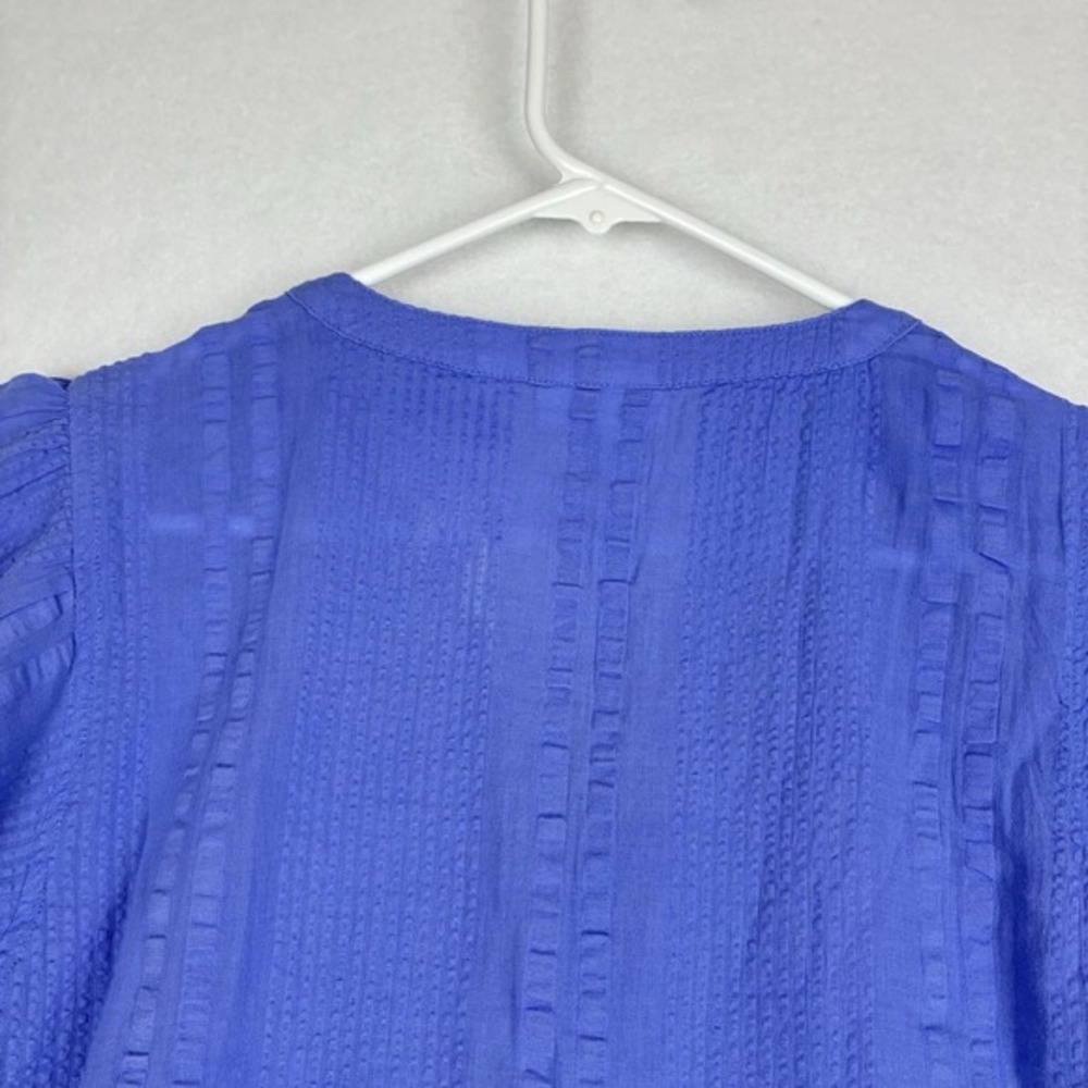 J. Jill Women's Peasant Gauze Flutter Sleeve Textured Top Blue Small Petite‎ NWT - Picture 9 of 11